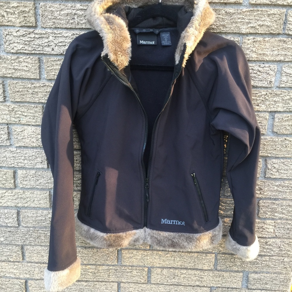 Marmot Black Jacket with Tan Accents